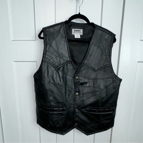 Haband Other - Vintage Duke Haband Black Motorcycle Leather Vest - Medium
